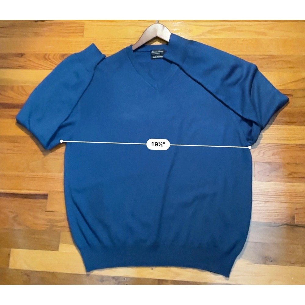 Linea Rosso Signature Designer Mens Blue V Neck Sweater XL Wool Blend Italy - Picture 9 of 9